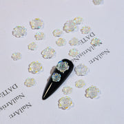 SP0473 30Pcs/Pack 3D Camellia Nail Art Decorative Rhinestones(Transparent)