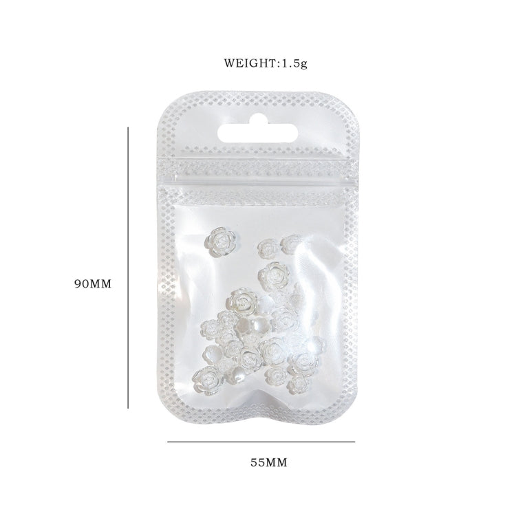 SP0473 30Pcs/Pack 3D Camellia Nail Art Decorative Rhinestones(Colorful White)