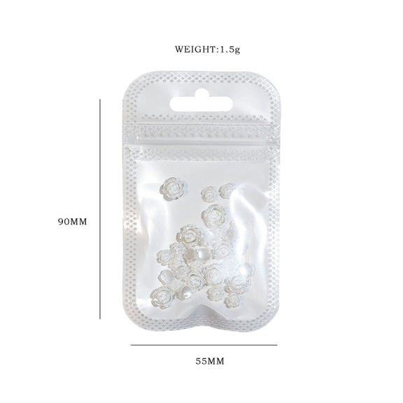SP0473 30Pcs/Pack 3D Camellia Nail Art Decorative Rhinestones(Colorful White)