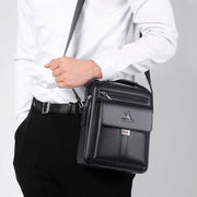 WEIXIER D244 Men Shoulder Bag Large Capacity Business Retro Messenger Bag(Black)