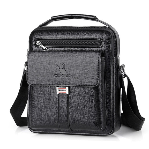 WEIXIER D244 Men Shoulder Bag Large Capacity Business Retro Messenger Bag(Black)