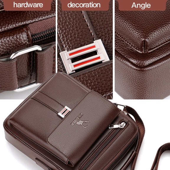 WEIXIER D244 Men Shoulder Bag Large Capacity Business Retro Messenger Bag(Black)