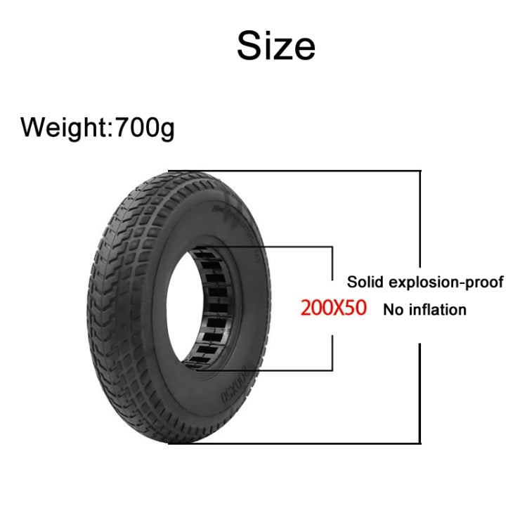 8 inch Hollow Solid Rubber Tire For Xiaomi Scooter, Color: Black