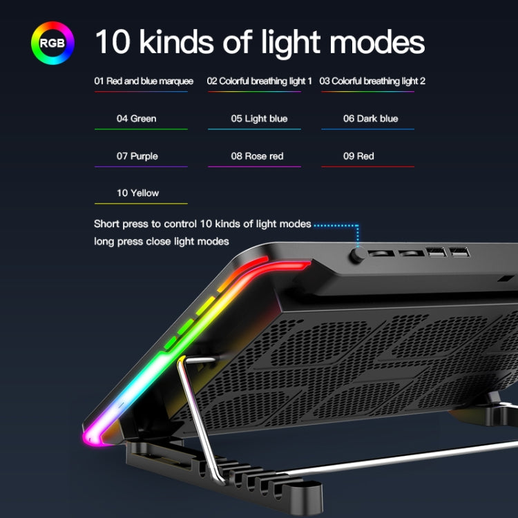 CoolCold F5  Laptop Radiator Bracket Office Desk Adjustable Laptop Cooler,Style: Fantasy Edition