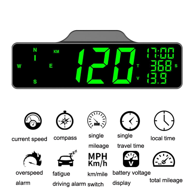 9.0 Inch Screen Car HUD Car Head-up Display Compass Multifunction GPS Speedometer