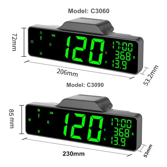 9.0 Inch Screen Car HUD Car Head-up Display Compass Multifunction GPS Speedometer