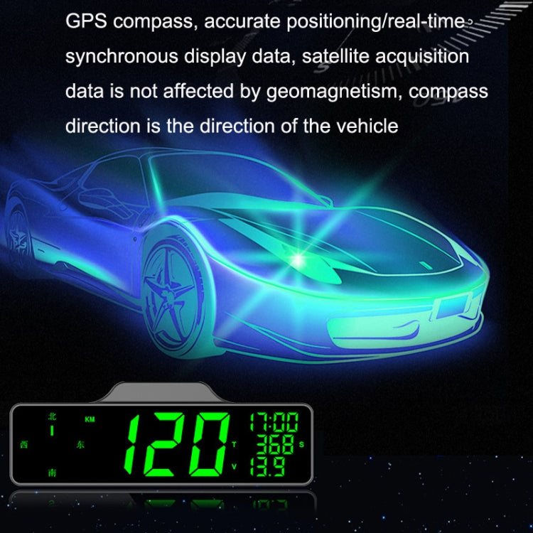 9.0 Inch Screen Car HUD Car Head-up Display Compass Multifunction GPS Speedometer