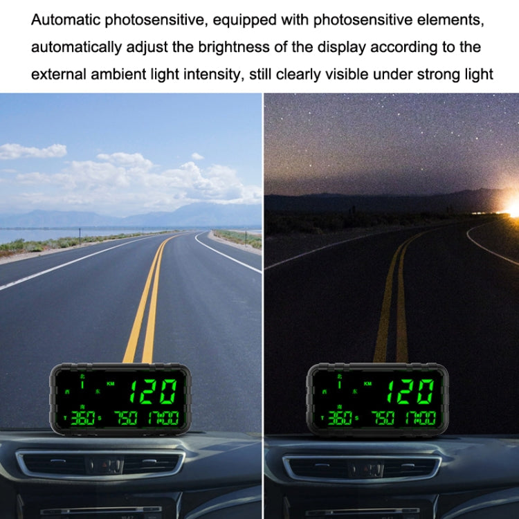 C3012 GPS Head-up Display Speed Mileage Compass Car General (Black)