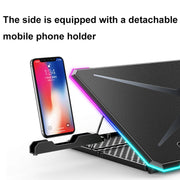 ICE COOREL K15 6-Fans Adjustable LCD Screen Laptop Stand Radiator With RGB Atmosphere Light(Black)