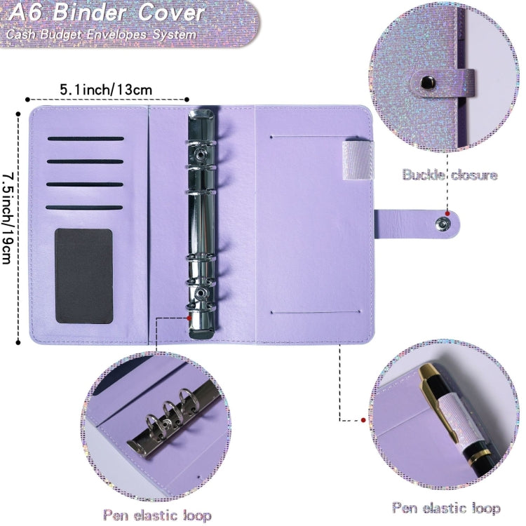 A6 Gypsophila Loose-leaf Bookkeeping Notebook Cash Budget Hand Book(Purple)