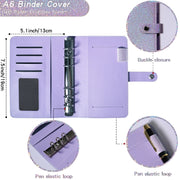 A6 Gypsophila Loose-leaf Bookkeeping Notebook Cash Budget Hand Book(Purple)