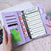A6 Gypsophila Loose-leaf Bookkeeping Notebook Cash Budget Hand Book(Pink)