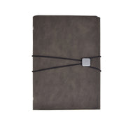 A5 Business Loose-leaf Notebook Office Stationery Leather PU Notepad(Light Coffee)