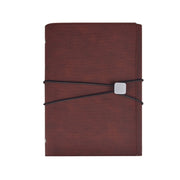 A5 Business Loose-leaf Notebook Office Stationery Leather PU Notepad(Red Brown)