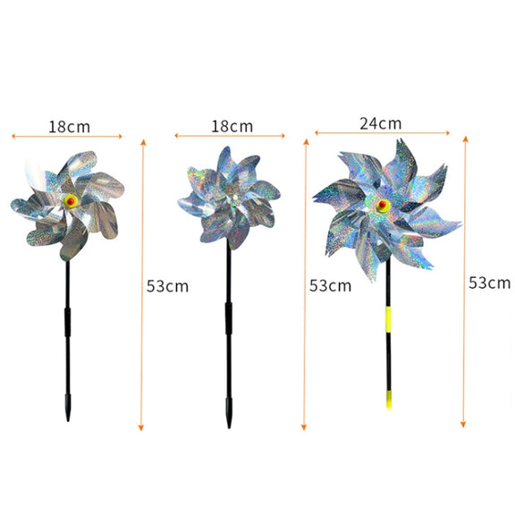 Balcony Garden Farmland Bird Catcher Reflector Anti-bird Laser Windmill, Style: Silver Octagon