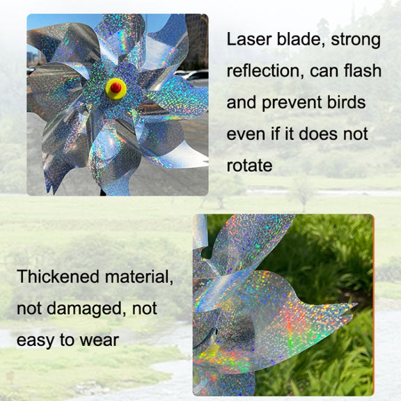 Balcony Garden Farmland Bird Catcher Reflector Anti-bird Laser Windmill, Style: Silver Octagon