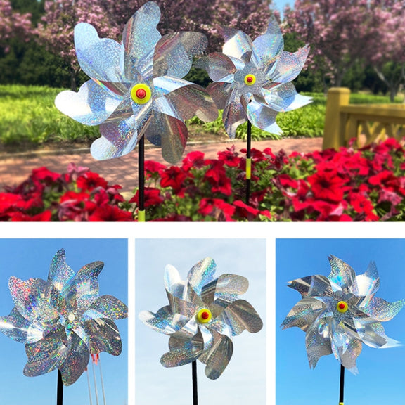 Balcony Garden Farmland Bird Catcher Reflector Anti-bird Laser Windmill, Style: Silver Octagon