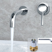 In-wall Hidden Concealed Faucet Hot and Cold Copper Mixing Valve, Specification: Silver Split