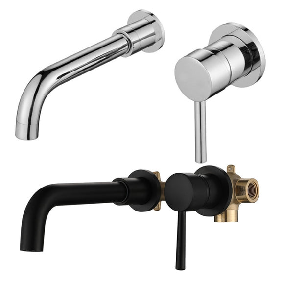 In-wall Hidden Concealed Faucet Hot and Cold Copper Mixing Valve, Specification: Silver Split