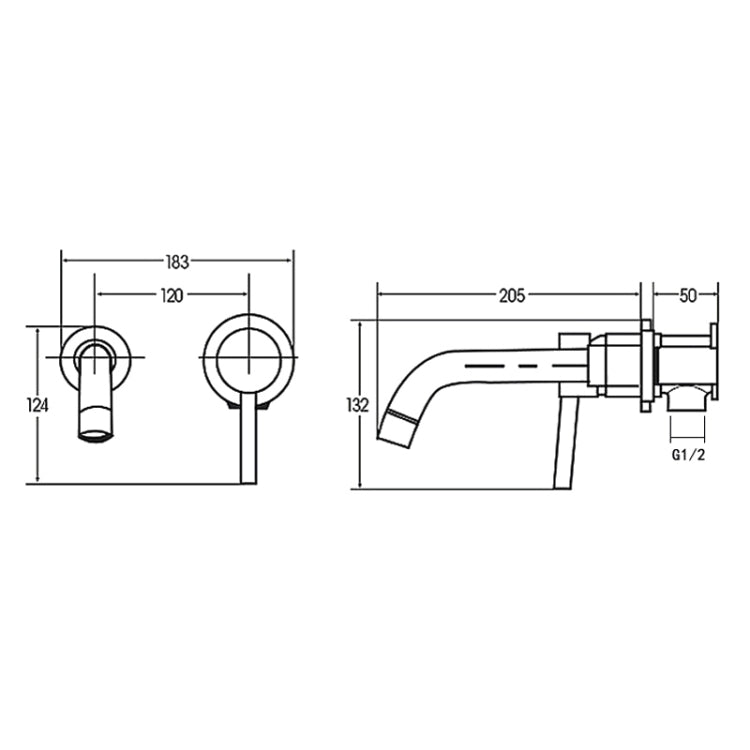 In-wall Hidden Concealed Faucet Hot and Cold Copper Mixing Valve, Specification: Silver Split