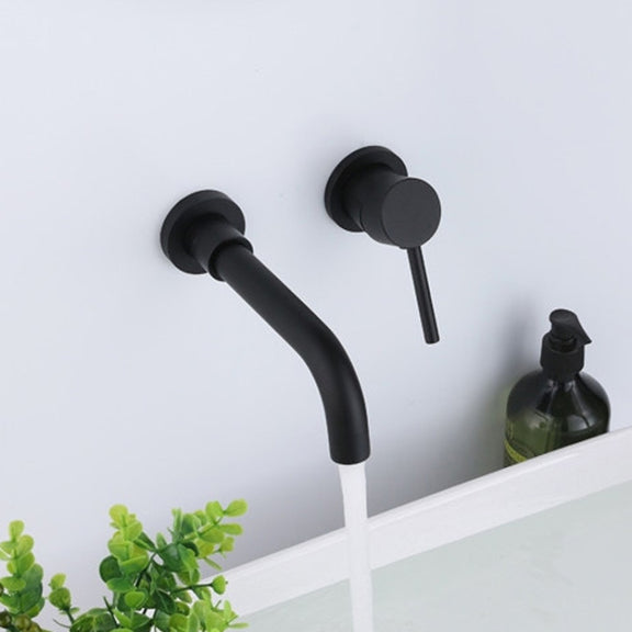 In-wall Hidden Concealed Faucet Hot and Cold Copper Mixing Valve, Specification: Silver Split