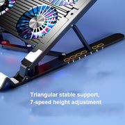 Laptop Radiator Bracket Folding Storage Air-cooled Cooling Base,Style: Four Fan