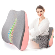 Memory Foam Lumbar Pillow Office Seat Lumbar Cushion(Lemon Yellow)