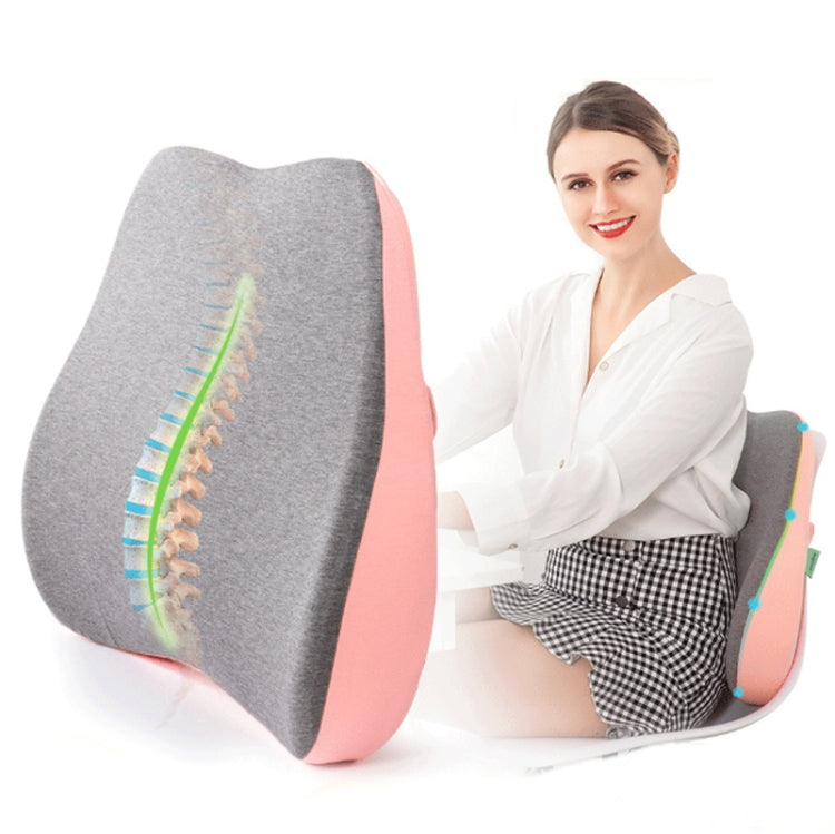 Memory Foam Lumbar Pillow Office Seat Lumbar Cushion(Green)