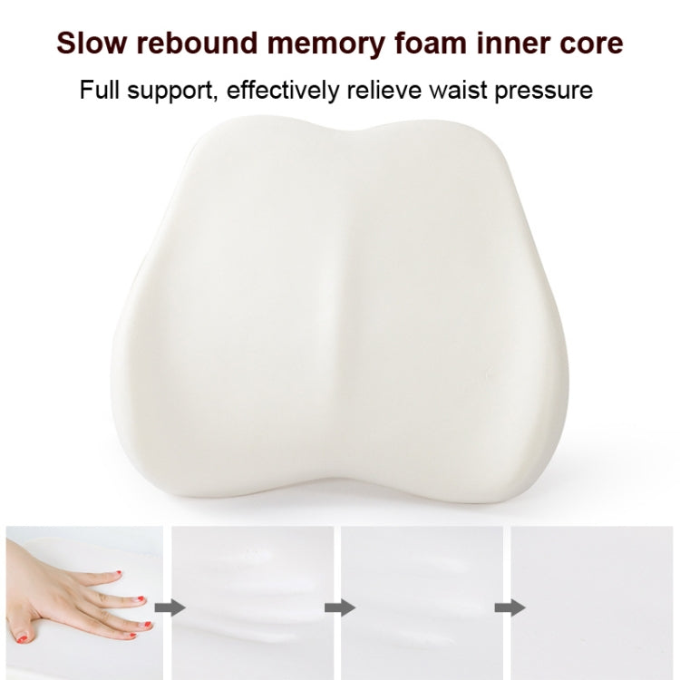 Memory Foam Lumbar Pillow Office Seat Lumbar Cushion(Green)
