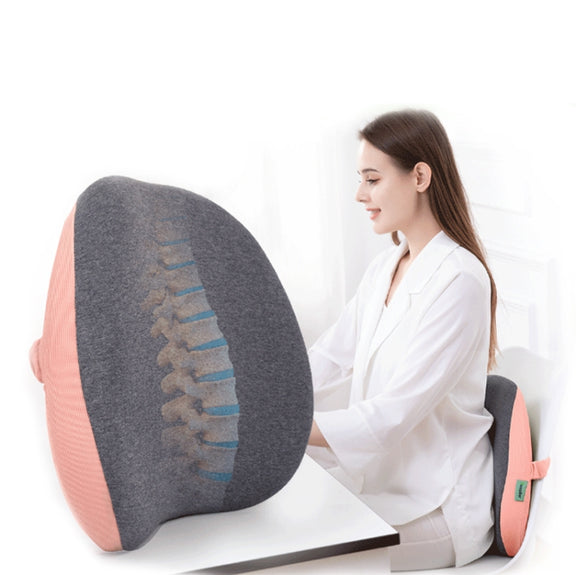 Office Memory Foam Waist Support Cushion Waist Support Pillow(Grass Green)