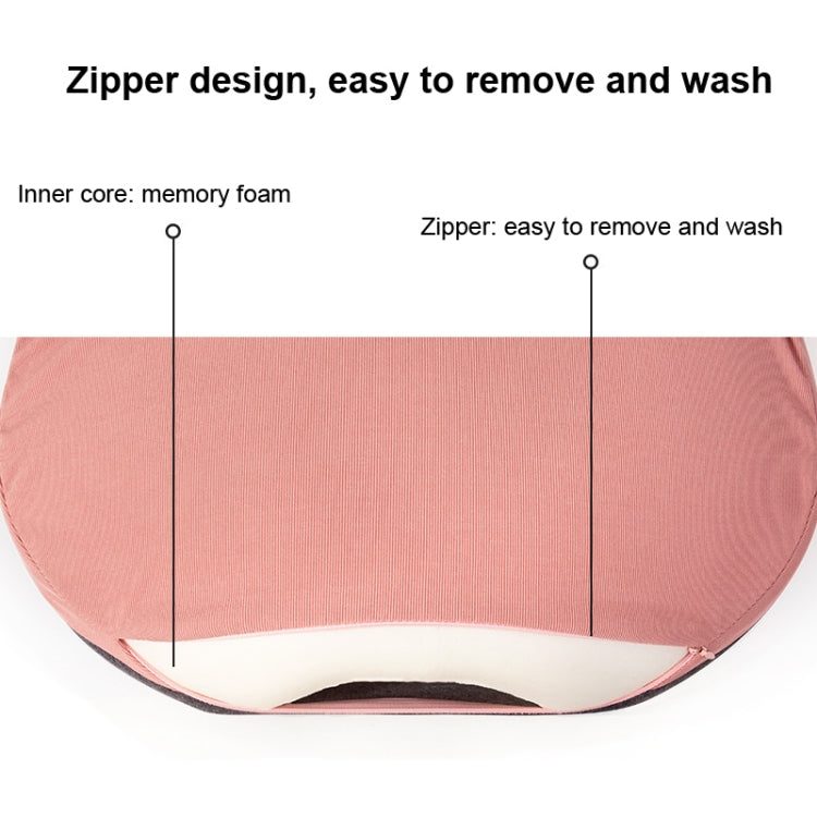 Office Memory Foam Waist Support Cushion Waist Support Pillow(Lotus Pink)