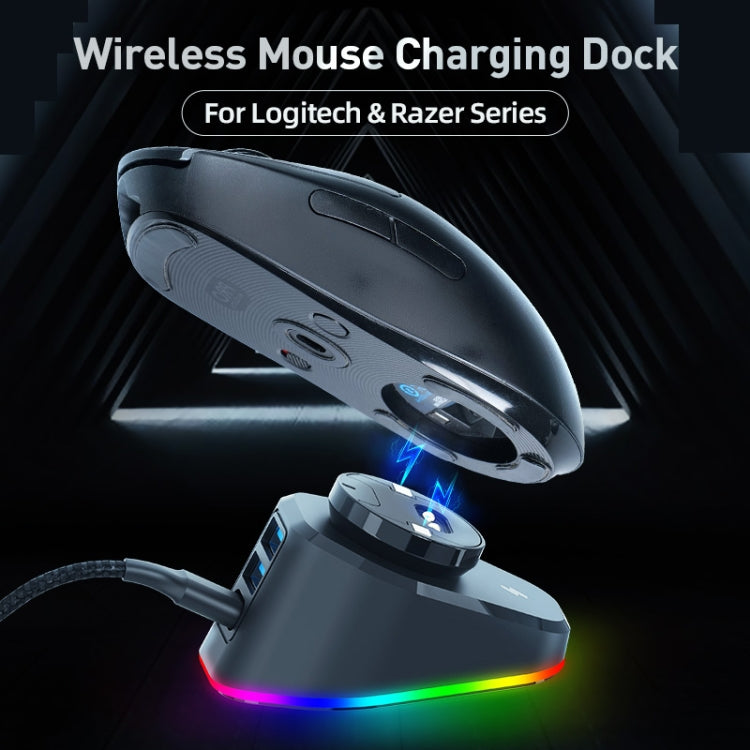 For Logitech G502 / GPW1 / 2 Wireless Mouse Charging Dock Stand Black Woven