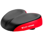 WEST BIKING Bicycle Widened And Comfortable Shock Absorbing Saddle(Black Red)