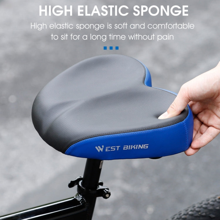 WEST BIKING Bicycle Widened And Comfortable Shock Absorbing Saddle(Black Red)