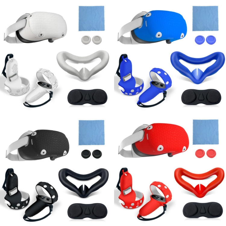 6 PCS/Set For Meta Quest Silicone All-Inclusive Console Controller Cover(White)