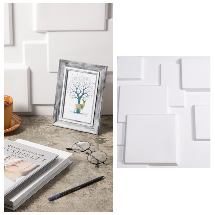 PVC Material Stereo 3D Shooting Background Board Photo Props,50 X 50cm(D095 Square Brick White)