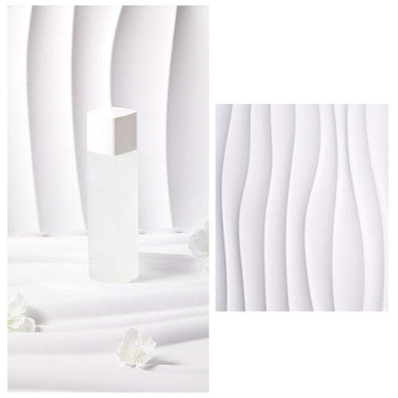 PVC Material Stereo 3D Shooting Background Board Photo Props,50 X 50cm(D105 Ripple White)