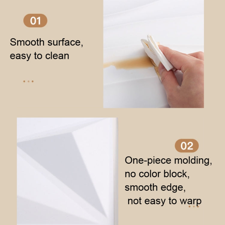 PVC Material Stereo 3D Shooting Background Board Photo Props,50 X 50cm(D133 Cook White)
