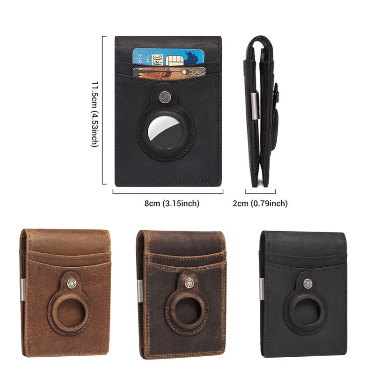HUMERPAUL BP993 RFID Anti-Theft Brush Pocket Card Bag Suitable For AirTag(Dark Brown)