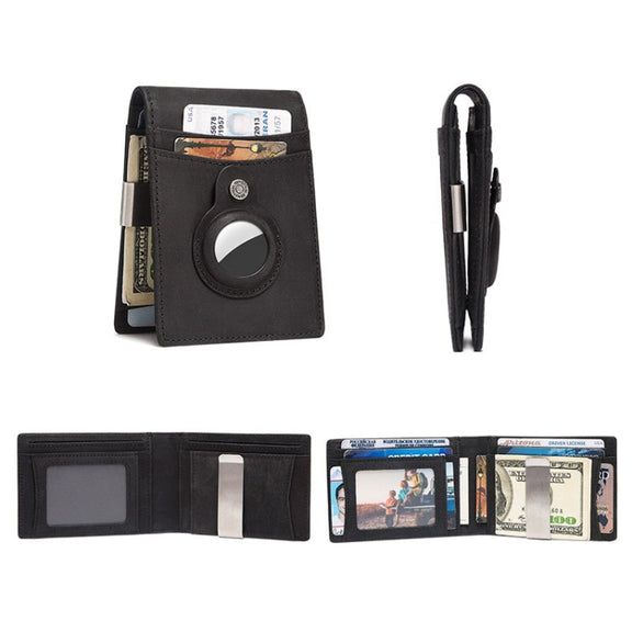 HUMERPAUL BP993 RFID Anti-Theft Brush Pocket Card Bag Suitable For AirTag(Dark Brown)
