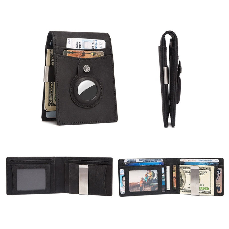 HUMERPAUL BP993 RFID Anti-Theft Brush Pocket Card Bag Suitable For AirTag(Dark Brown)