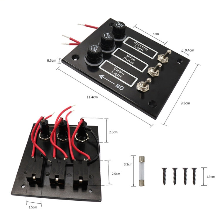 3 Groups Shake Switch AOS3045 Switch Panel Marine Retrofit Each With Independent Fuse Protection