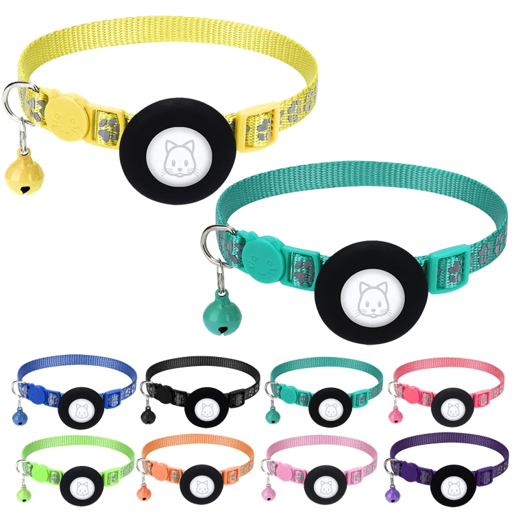 Pet Cat Reflective Collar with Bell for Airtag Tracker(Pink)
