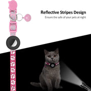 Pet Cat Reflective Collar with Bell for Airtag Tracker(Light Green)