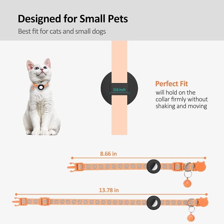 Pet Cat Reflective Collar with Bell for Airtag Tracker(Pink)