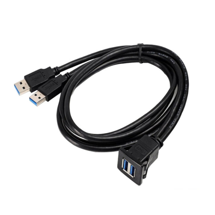 RF-56 Dual-port USB3.0 Water-resistant Cable Car Dashboard Audio Extension Line, Cable Length: 1m