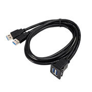 RF-56 Dual-port USB3.0 Water-resistant Cable Car Dashboard Audio Extension Line, Cable Length: 1m