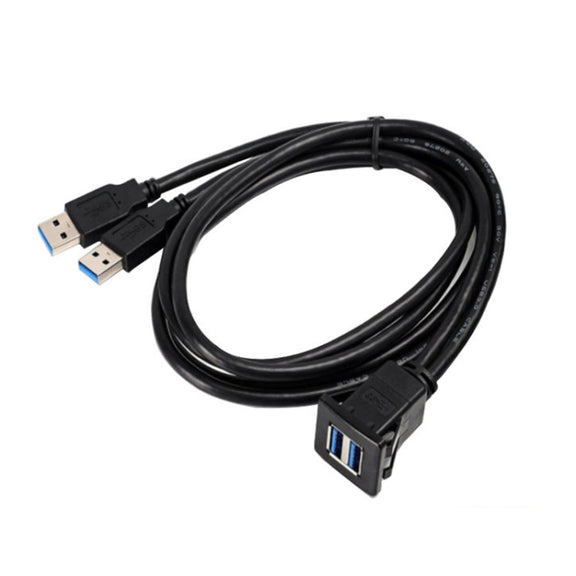 RF-56 Dual-port USB3.0 Water-resistant Cable Car Dashboard Audio Extension Line, Cable Length: 1m