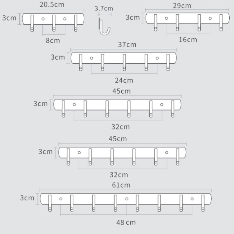 304 Stainless Steel No Punching Door Rear Coat Hook, Specification: 3 Hooks