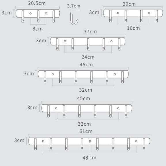 304 Stainless Steel No Punching Door Rear Coat Hook, Specification: 3 Hooks